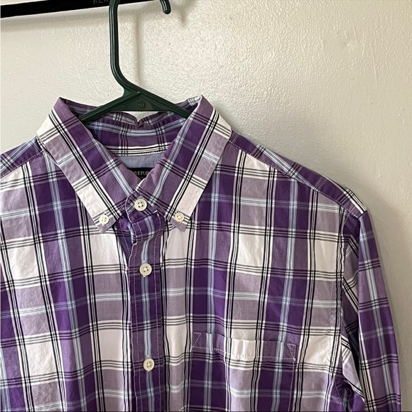 Banana Republic Slim Fit Button Down Plaid Shirt. Purple. Set of 2. Medium - Picture 2 of 3